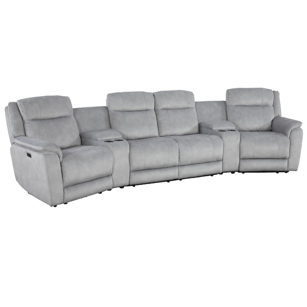 Leandro 4 Seater Home Theatre - Light Grey