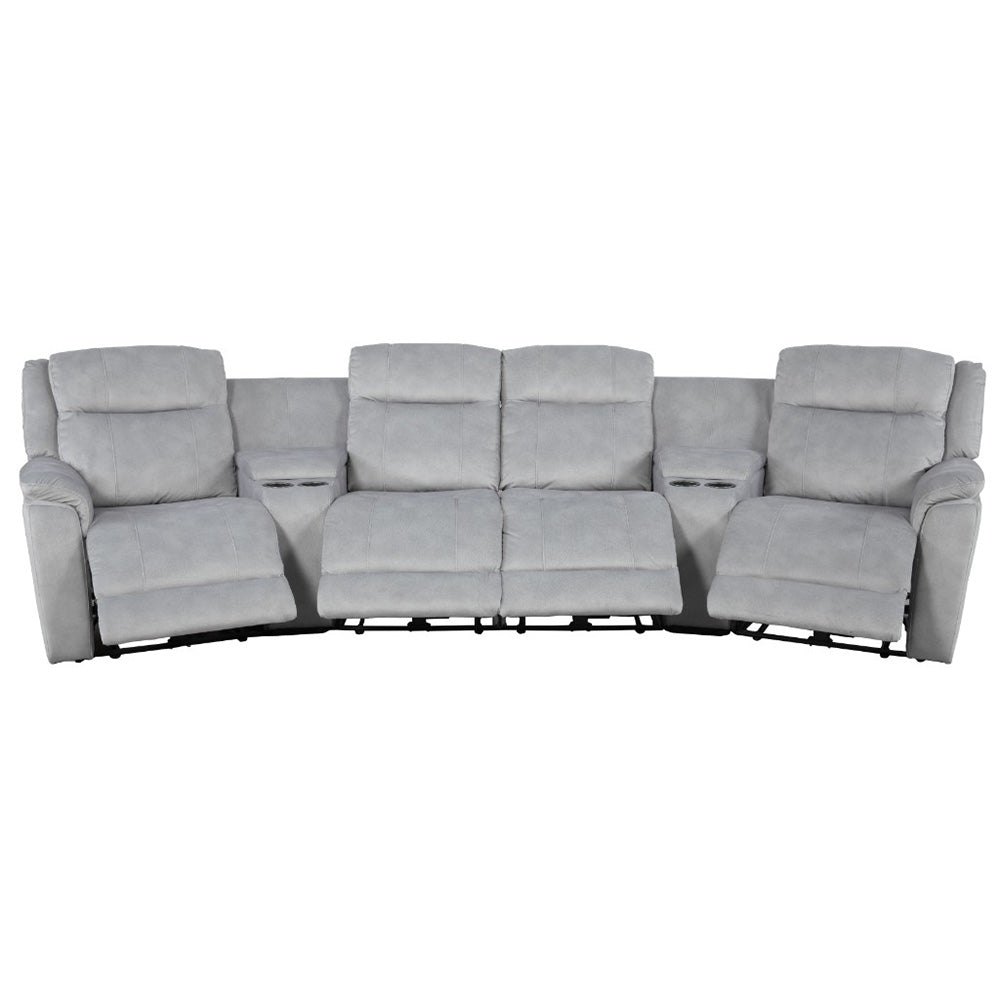 Leandro 4 Seater Home Theatre - Light Grey