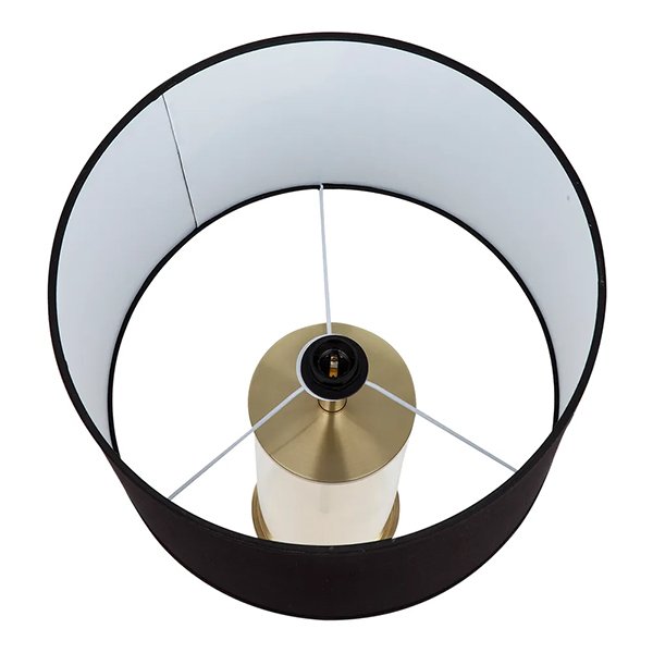 Left Bank Table Lamp - Brass with Black Shade