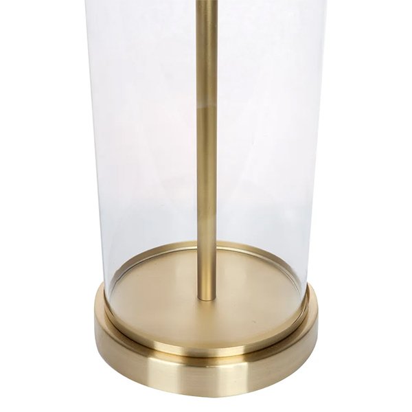 Left Bank Table Lamp - Brass with Natural Shade