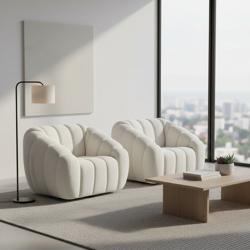 Leia Single Seater Swivel Fabric Sofa
