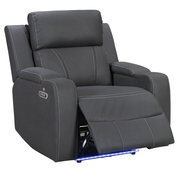 Leman Fabric Recliner - Black