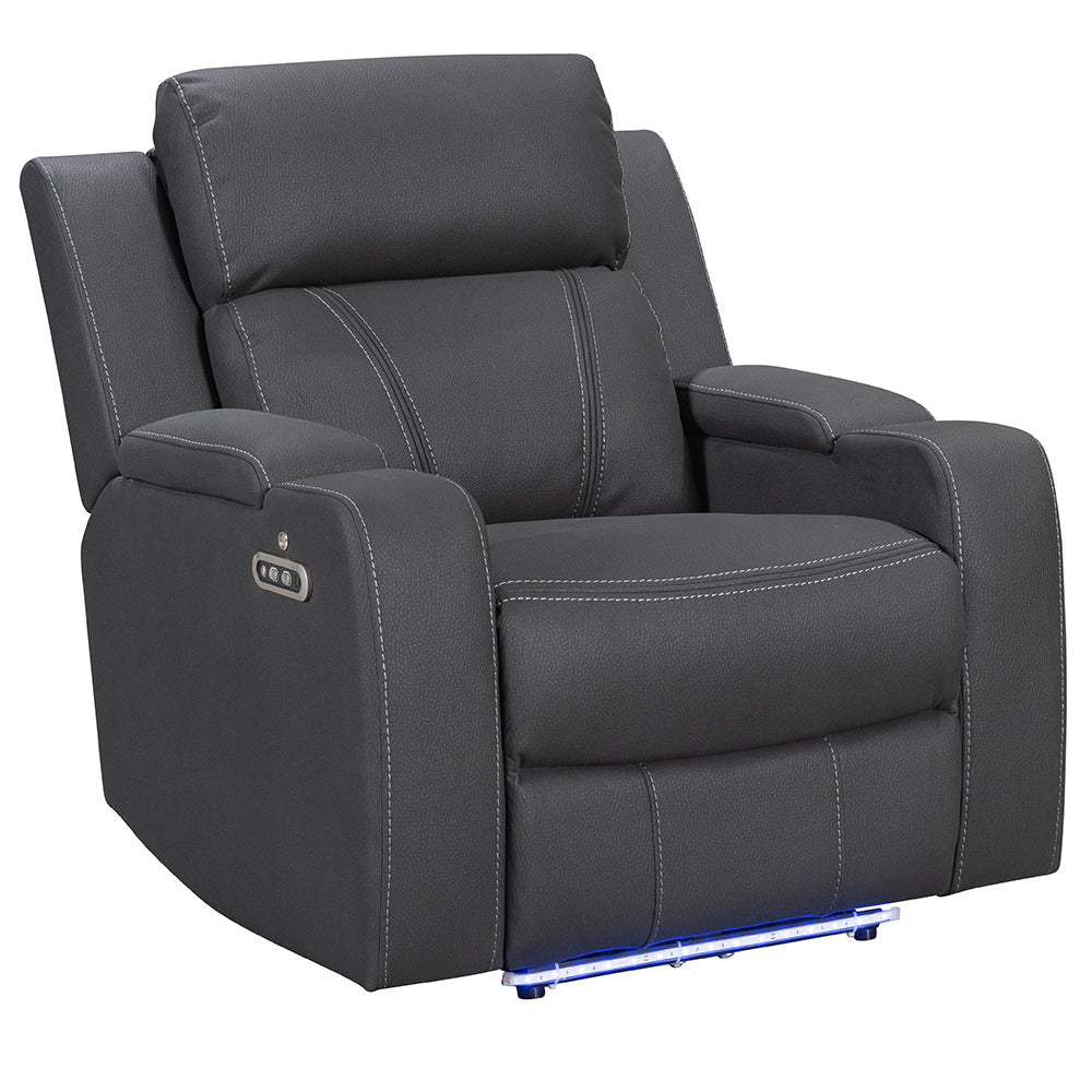 Leman Fabric Recliner - Black