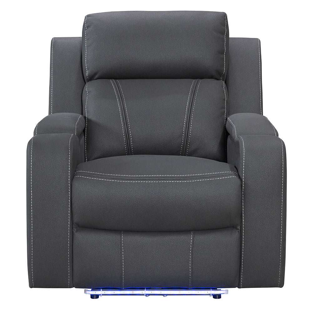 Leman Fabric Recliner - Black