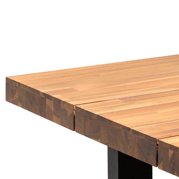Lennon 2.1m Outdoor Dining Table - Natural with Black Leg