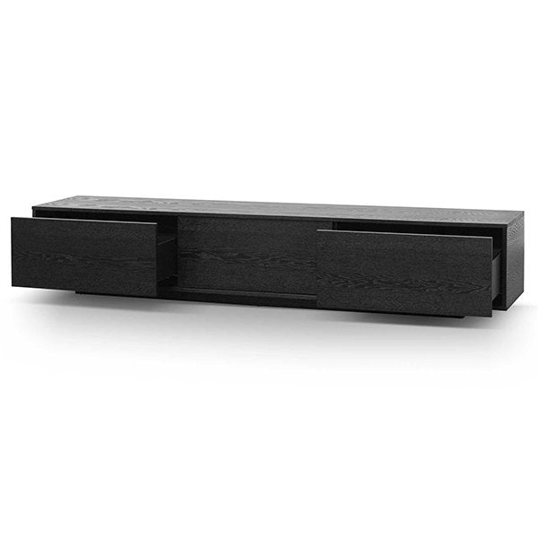 Letty 2.3m Wooden Entertainment Unit - Full Black