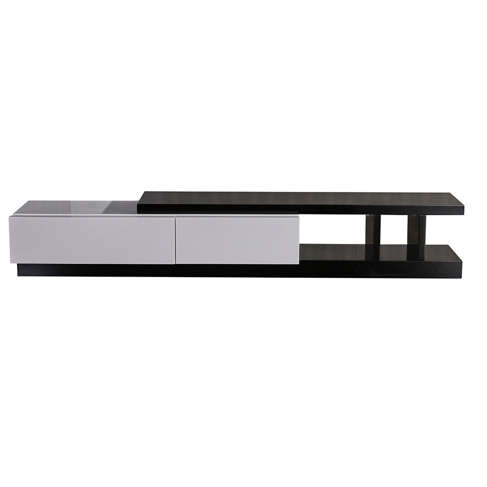 Levesque 240cm TV Unit - White + Black