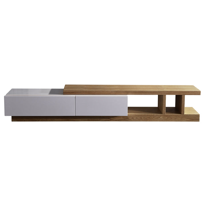 Levesque 240cm TV Unit - White + Natural