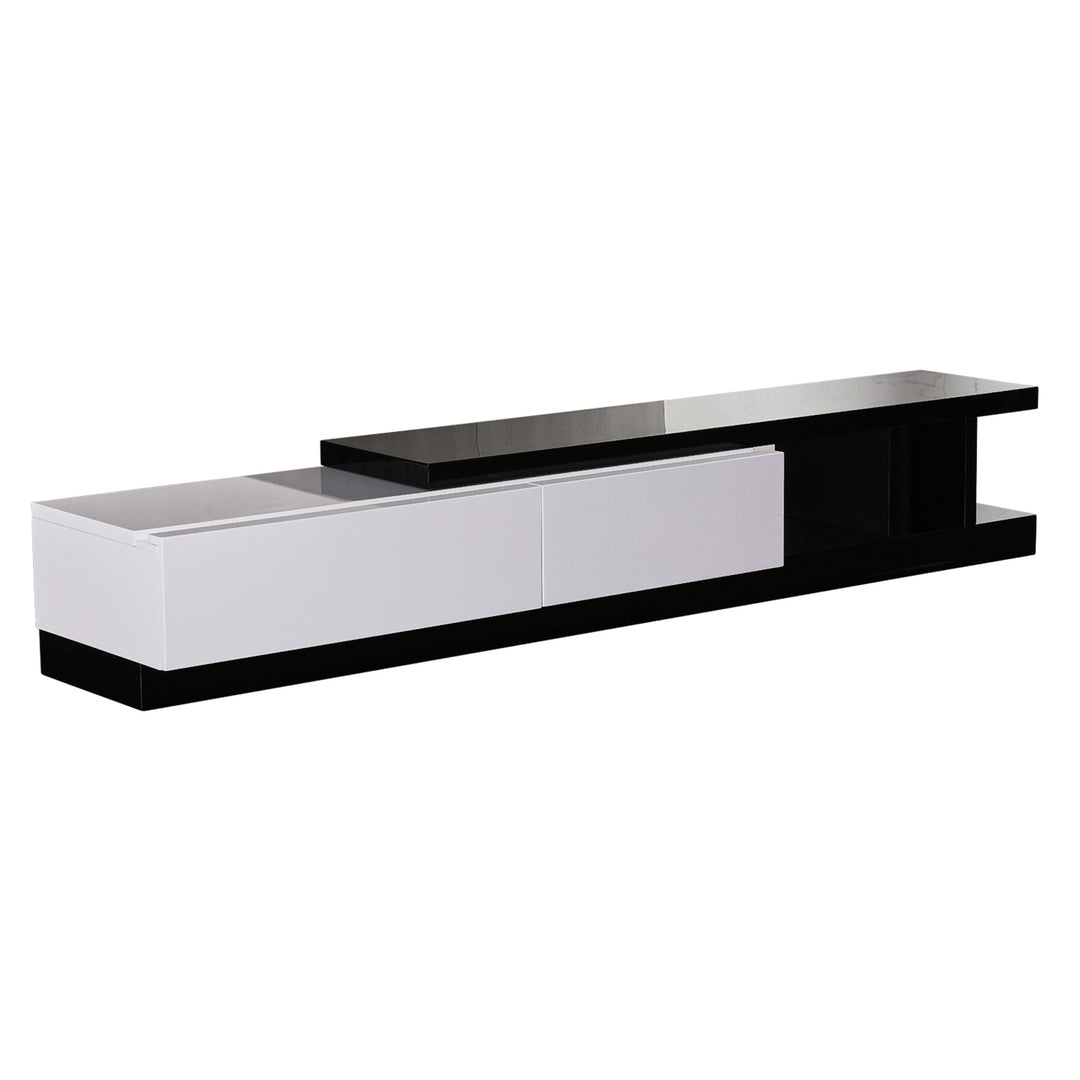 Levesque 240cm TV Unit - White + Black