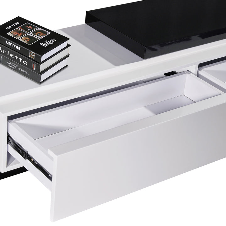 Levesque 240cm TV Unit - White + Black