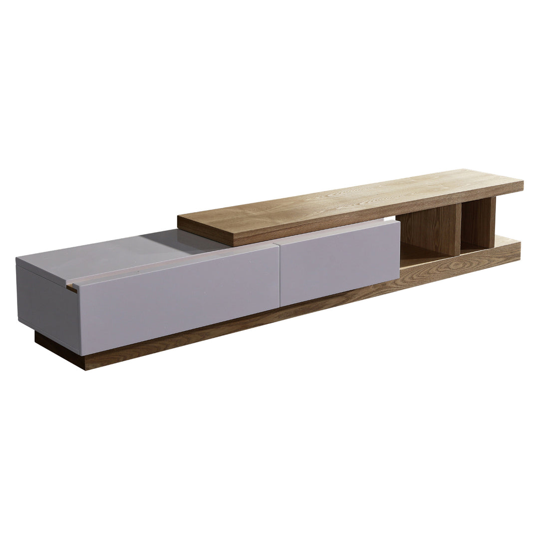 Levesque 240cm TV Unit - White + Natural