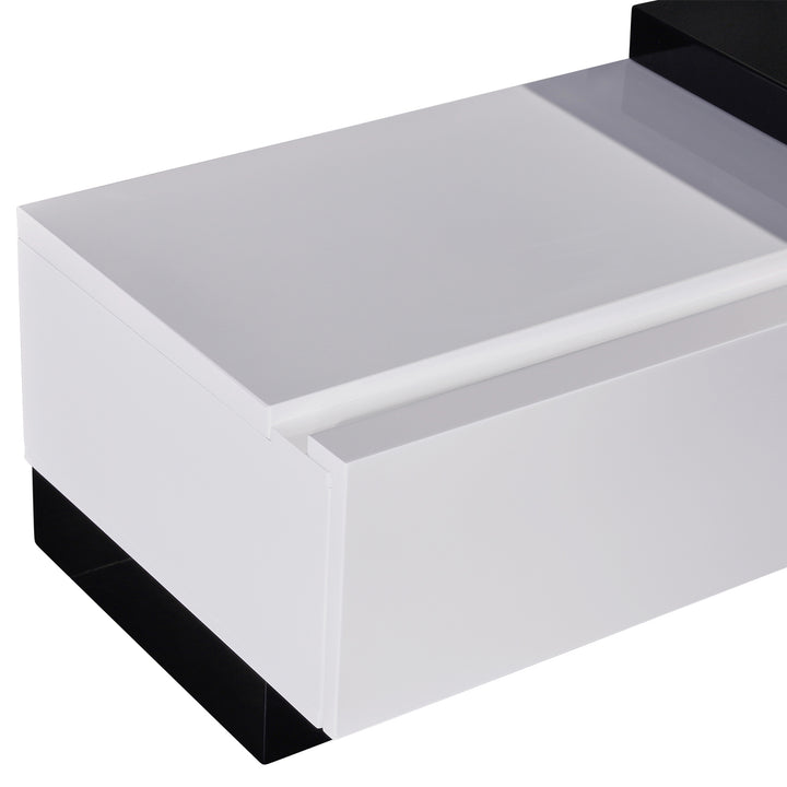 Levesque 240cm TV Unit - White + Black