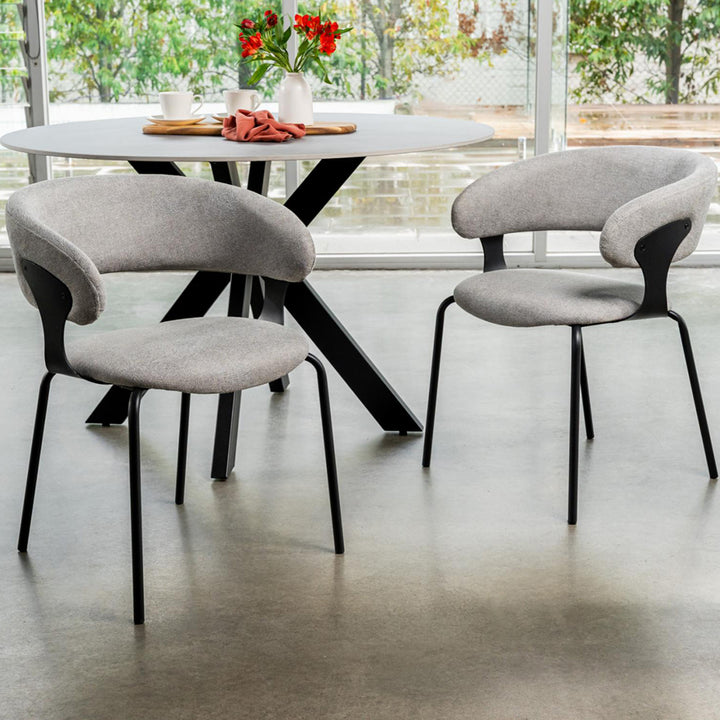 Levin Chenille Dining Chairs (Set of 2) - Silver Grey