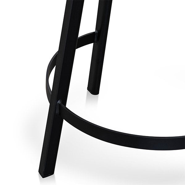 Lewis 65cm Bar Stool - Matt Black and Natural