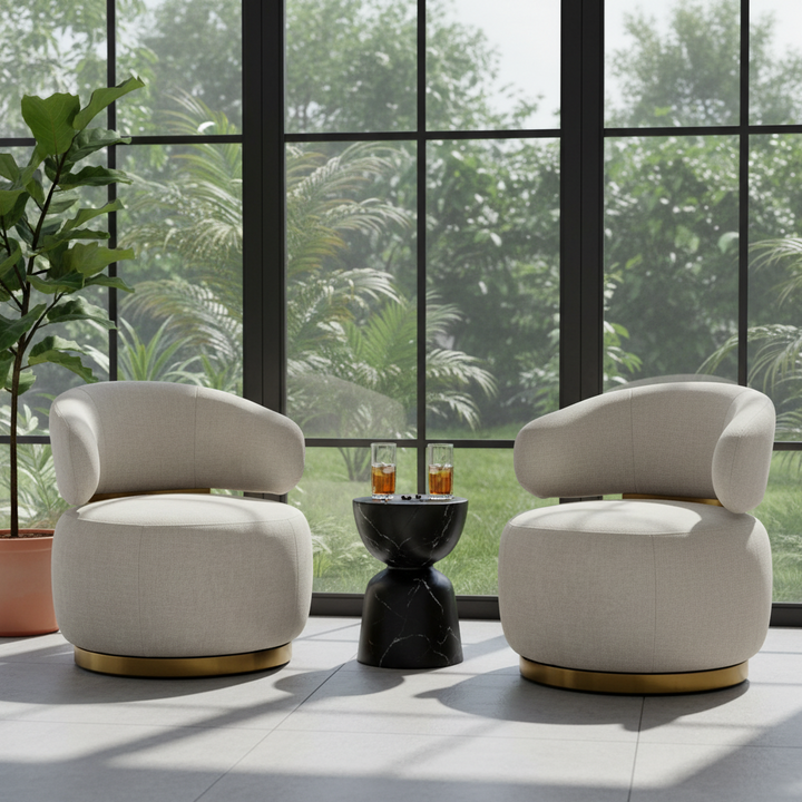 Lewis Upholstered Swivel Accent Chair