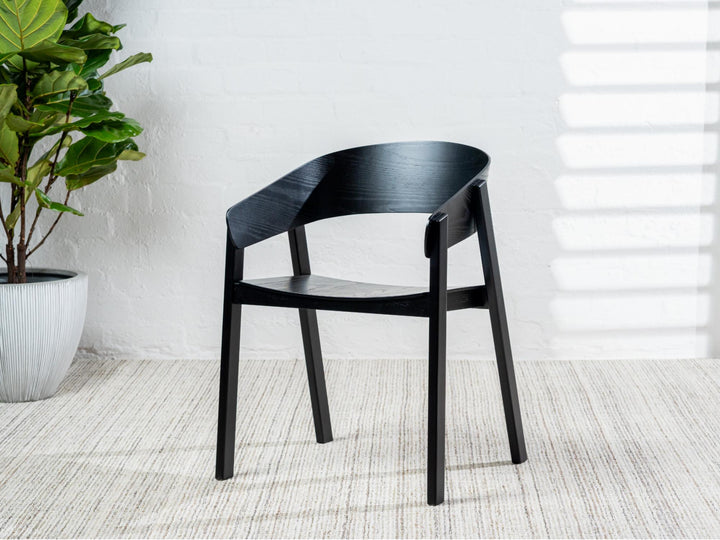 Liam Timber Dining Chair - Black - Set of 2