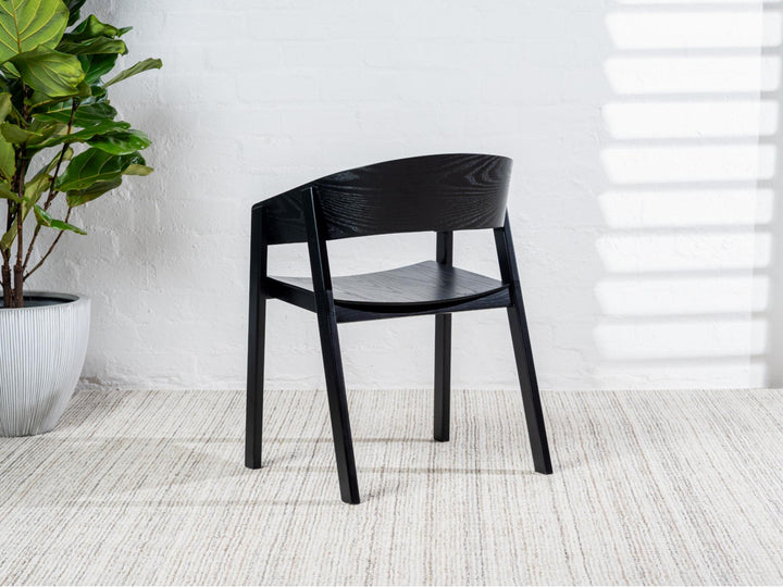 Liam Timber Dining Chair - Black - Set of 2