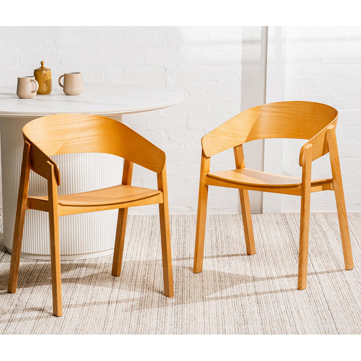 Liam Timber Dining Chair - Natural - Set of 2