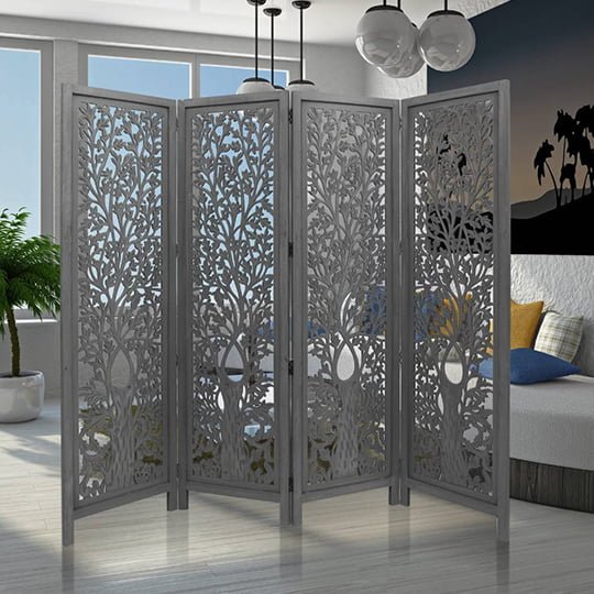 Antique Style Occasionals Room Divider - Dark Grey