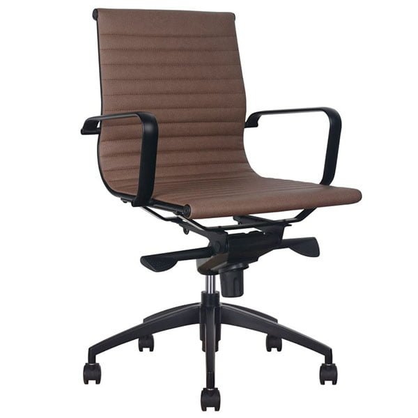 Buy Linus Medium Back Tan Faux Leather Executive Chair Online in ...