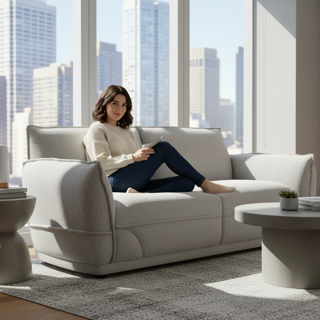 Lionnel 2 Seater Upholstered Sofa - Grey