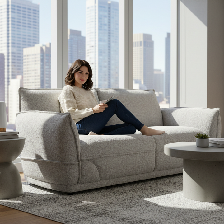 Lionnel 2 Seater Upholstered Sofa - Grey