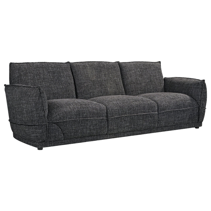 Lionnel 3 Seater Upholstered Sofa - Black