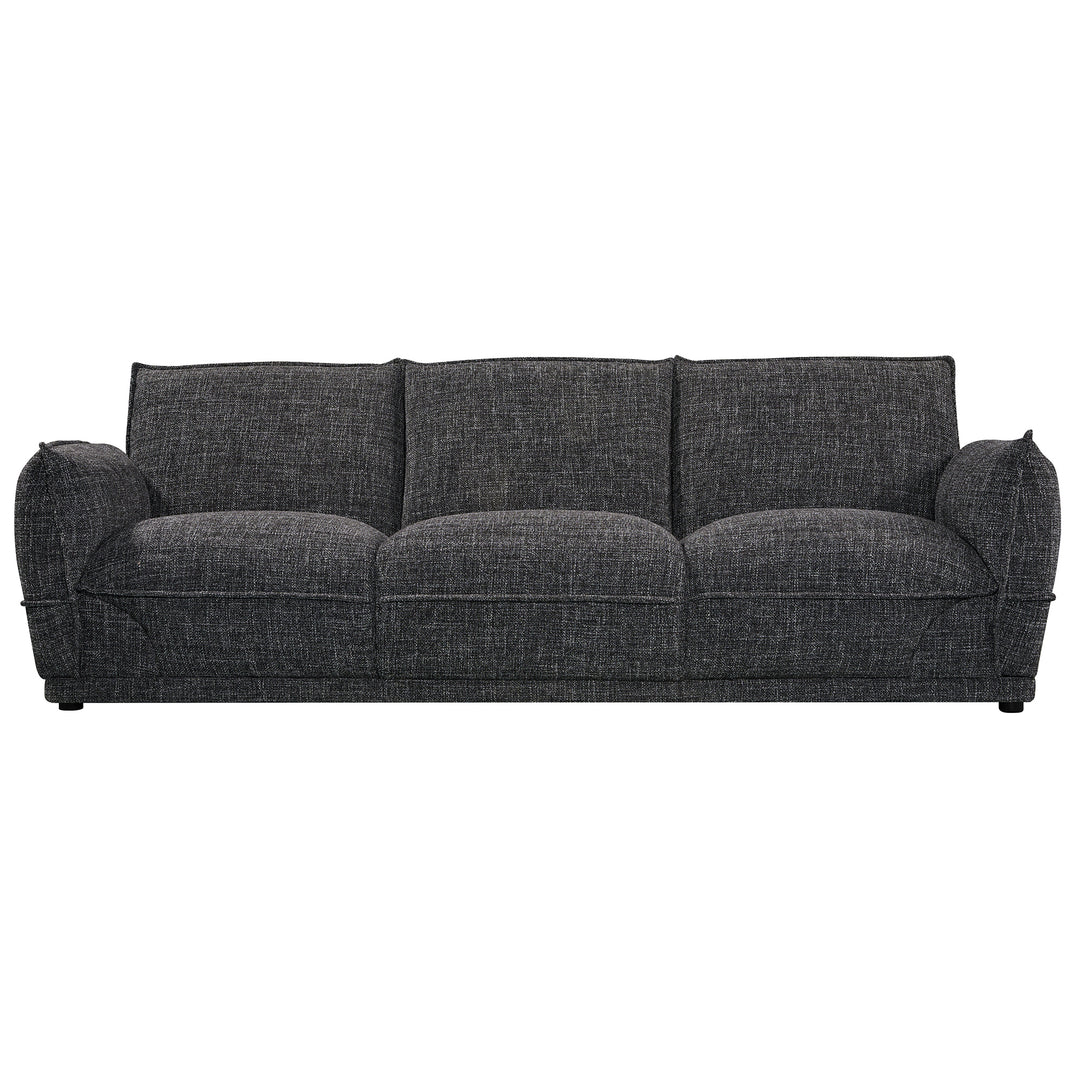 Lionnel 3 Seater Upholstered Sofa - Black