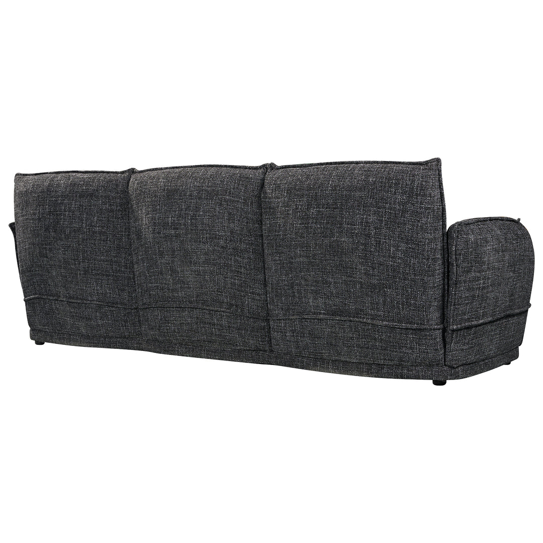 Lionnel 3 Seater Upholstered Sofa - Black