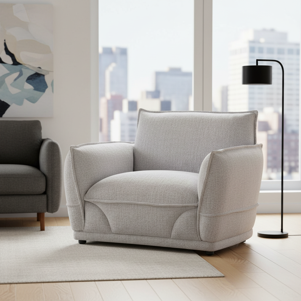 Lionnel Upholstered Armchair - Grey
