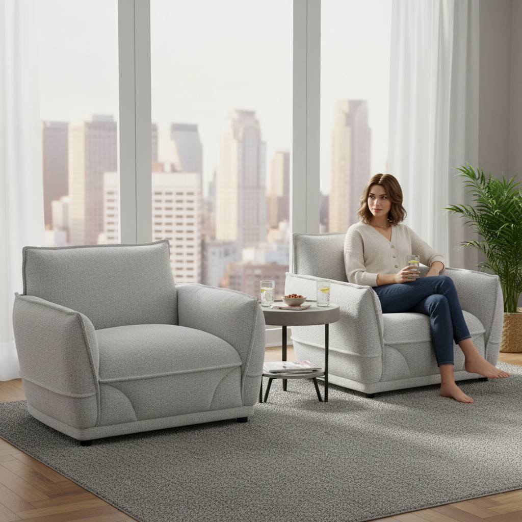 Lionnel Upholstered Armchair - Grey