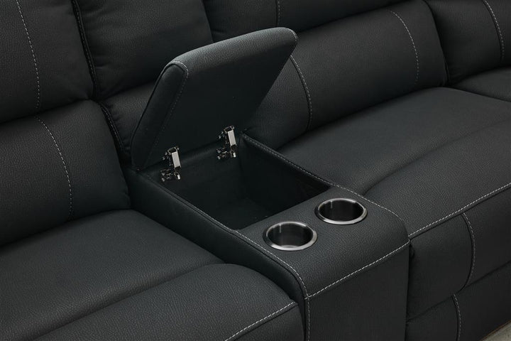 Miami Fabric Modular Corner Recliner Sofa - Black
