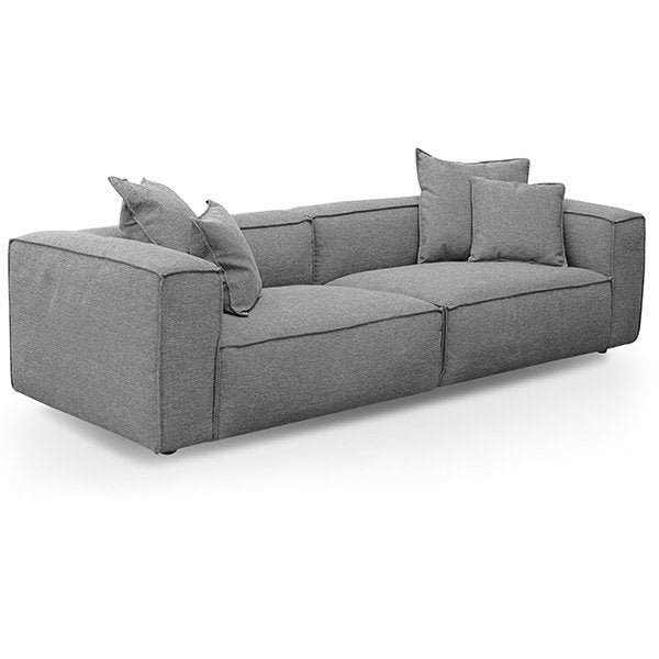 Loft 3 Seater Fabric Sofa with Cushion and Pillow - Graphite Grey