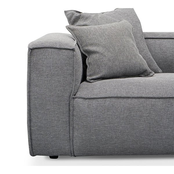 Loft 3 Seater Fabric Sofa with Cushion and Pillow - Graphite Grey