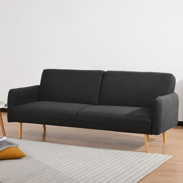 Logie 3 Seater Fabric Click Clack Sofa Bed - Charcoal