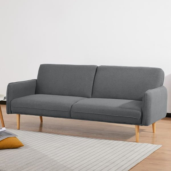 Logie 3 Seater Fabric Click Clack Sofa Bed - Mid Grey