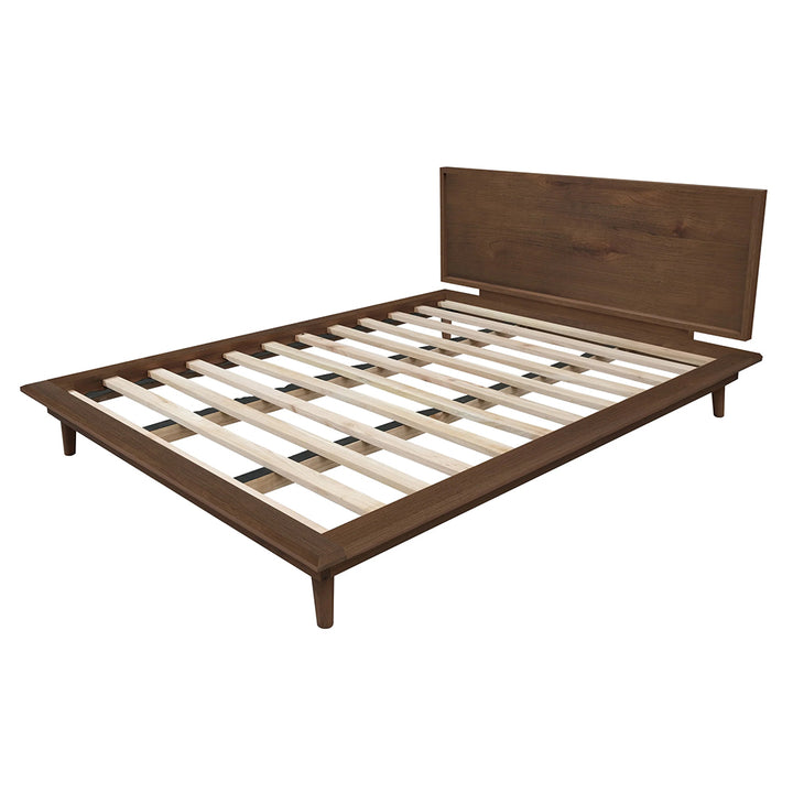 Longfield Solid Timber Queen Bed - Walnut