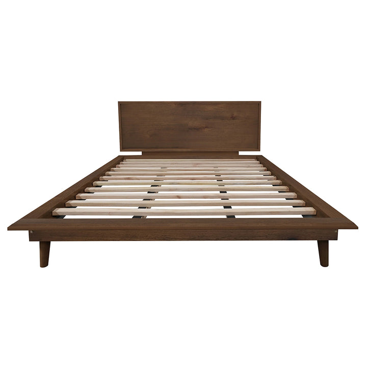 Longfield Solid Timber Queen Bed - Walnut