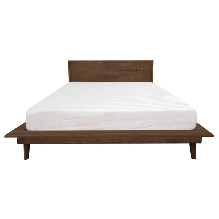 Longfield Solid Timber Queen Bed - Walnut