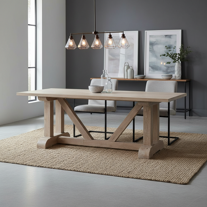 Los Lunas 220cm Solid Timber Dining Table