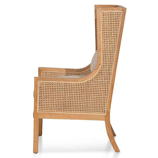 Lowell Wingback Rattan Armchair - Distress Natural - Sand White