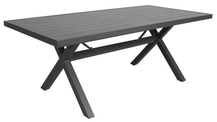 Lucca 9-Piece Outdoor Extension Dining Setting - Gunmetal