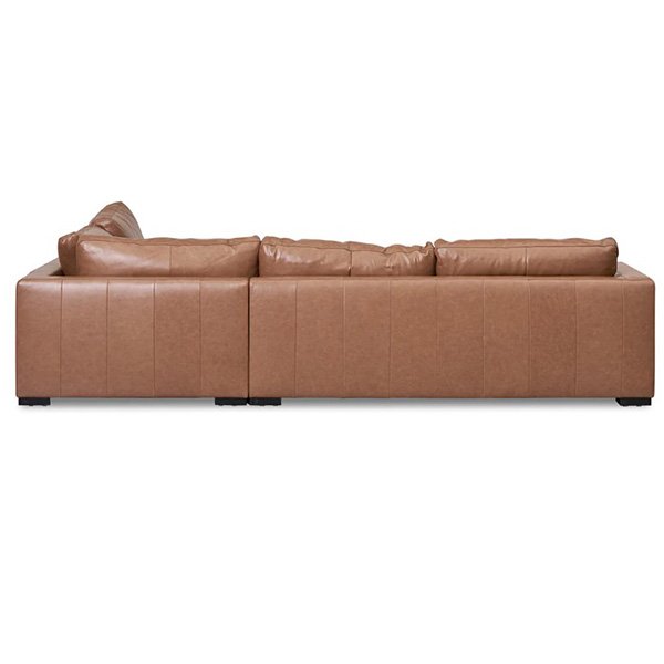 Lucinda 4 Seater Right Chaise Sofa - Caramel Brown