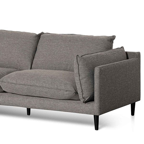 Lucio 4 Seater Left Chaise Fabric Sofa - Graphite Grey