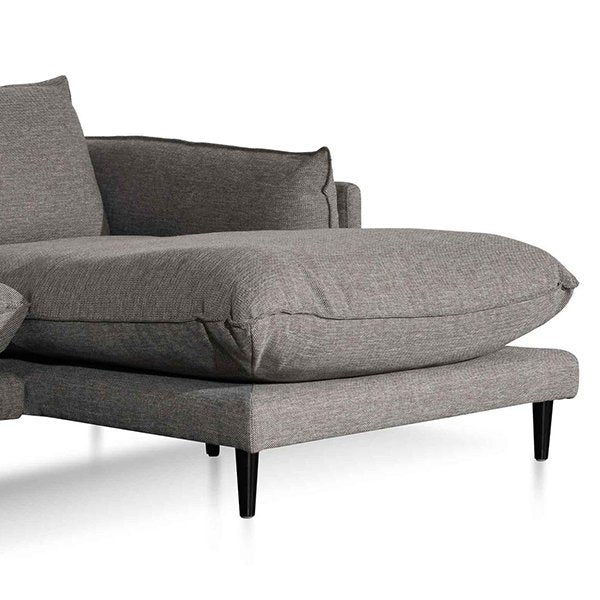 Lucio 4 Seater Right Chaise Fabric Sofa - Graphite Grey
