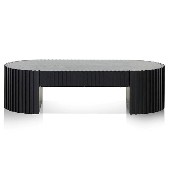 Maggie 1.3m Oval Coffee Table - Full Black Oak