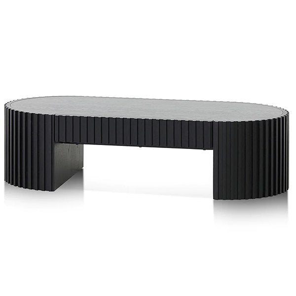 Maggie 1.3m Oval Coffee Table - Full Black Oak