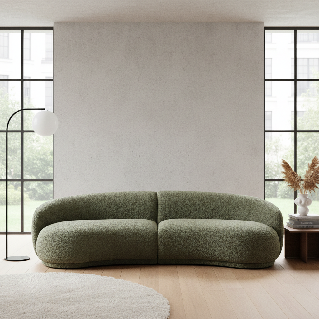 Malabar 4 Seater Sofa - Green Boucle