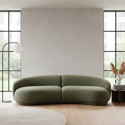 Malabar 4 Seater Sofa - Green Boucle