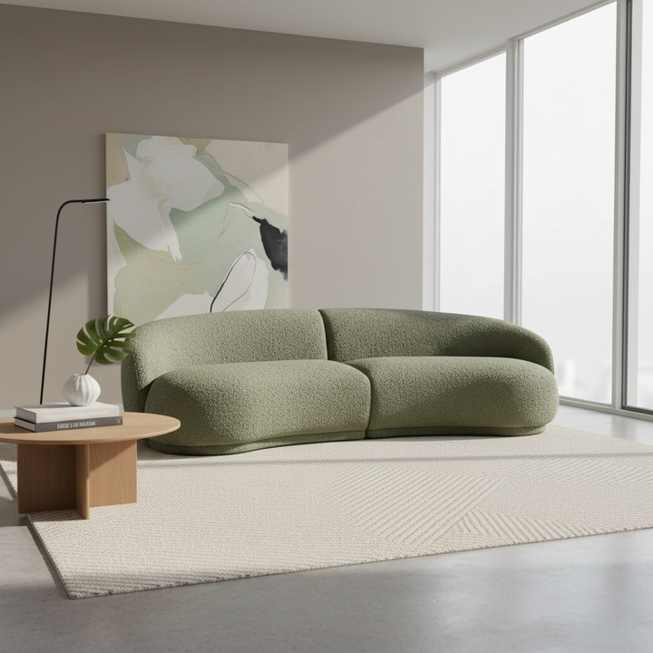 Malabar 4 Seater Sofa - Green Boucle